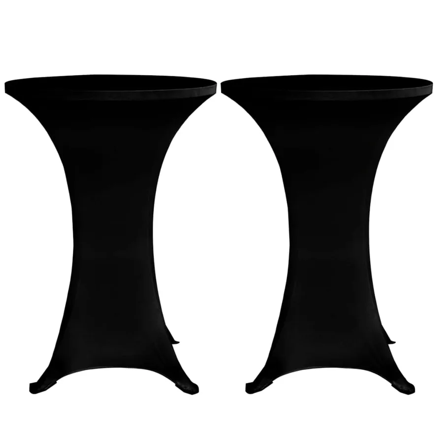 Housses élastiques de table Ø 70 cm Noir 4 pcs - 3