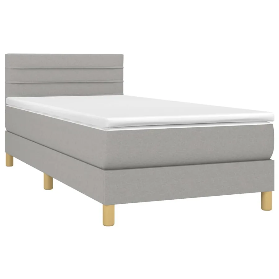 Sommier à lattes de lit et matelas Gris clair 90x190 cm Tissu - 3