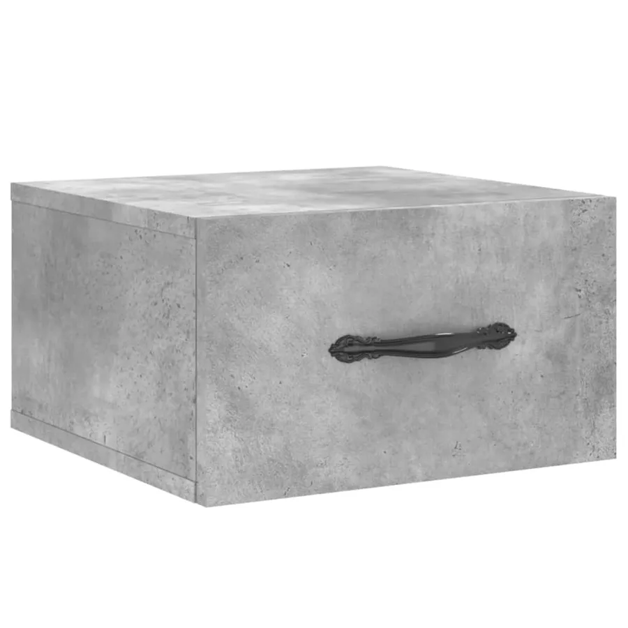 Table de chevet murale gris béton 35x35x20 cm - 2