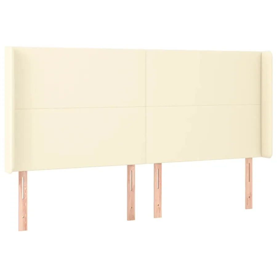 Tête de lit à LED Crème 183x16x118/128 cm Similicuir - 3