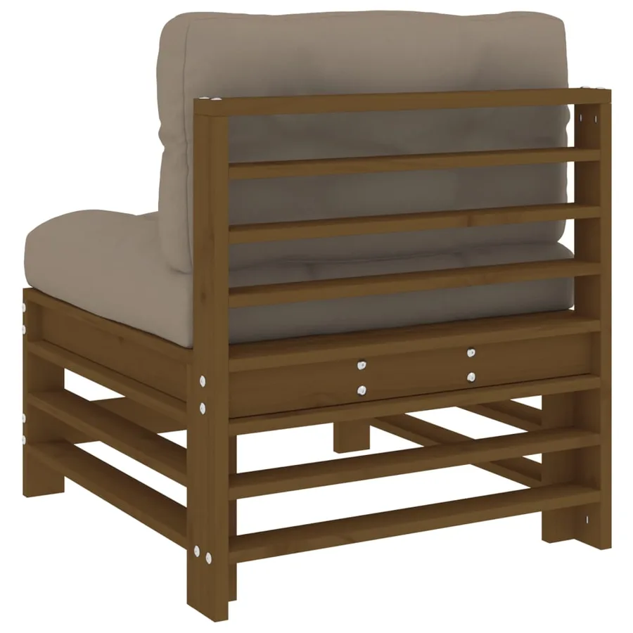Canapés centraux avec coussins 2 pcs marron miel - 6