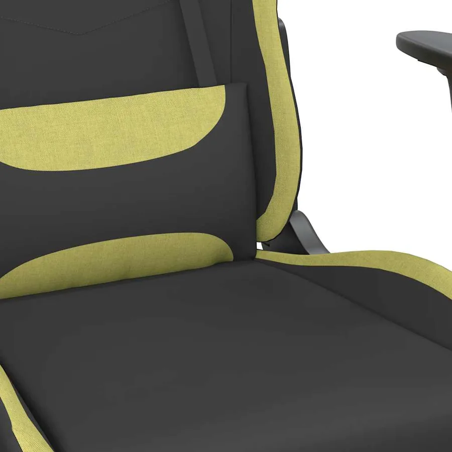 Chaise de jeu de massage avec repose-pied Noir et vert clair - 7