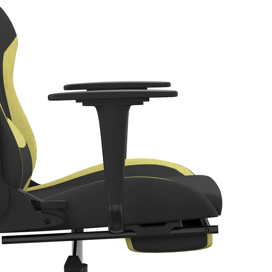 Chaise de jeu de massage avec repose-pied Noir et vert clair - 9