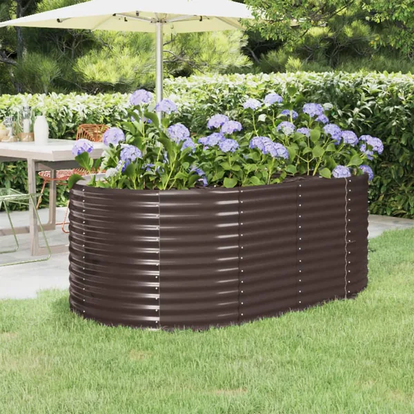 Lit surélevé de jardin Acier enduit de poudre marron
