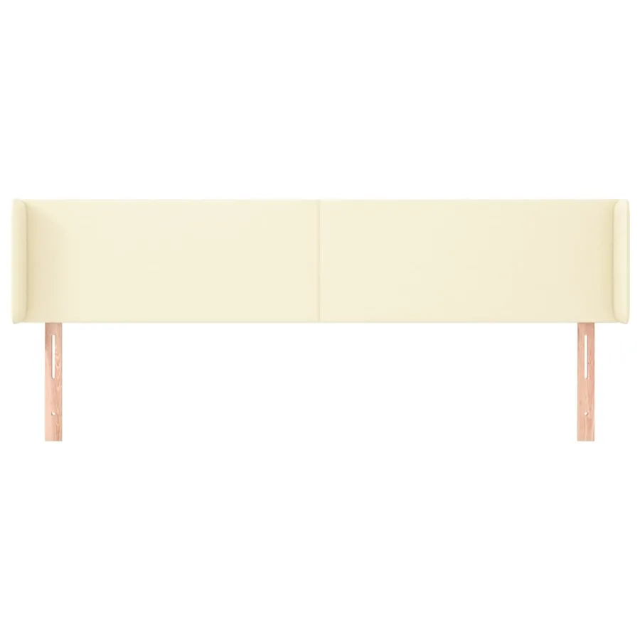 Tête de lit avec oreilles Crème 183x16x78/88 cm Similicuir - 3