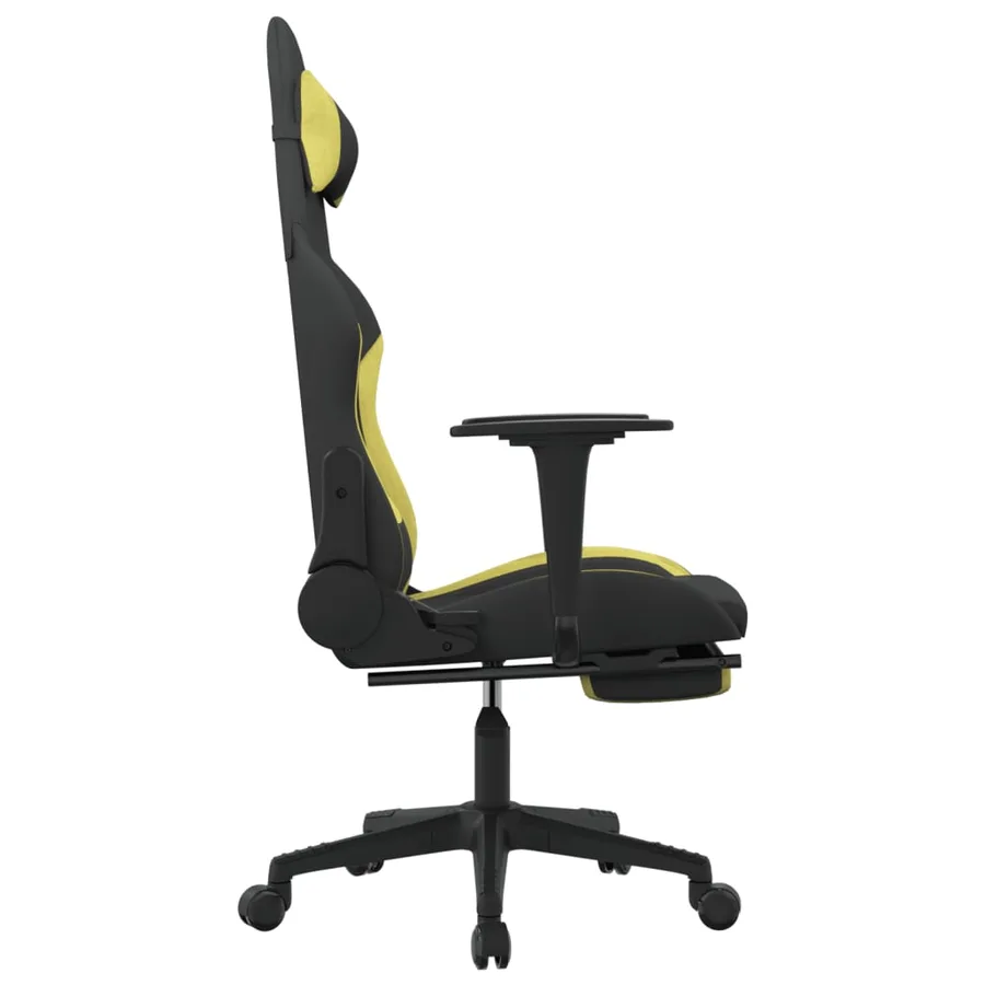 Chaise de jeu avec repose-pied Noir et vert clair - 4