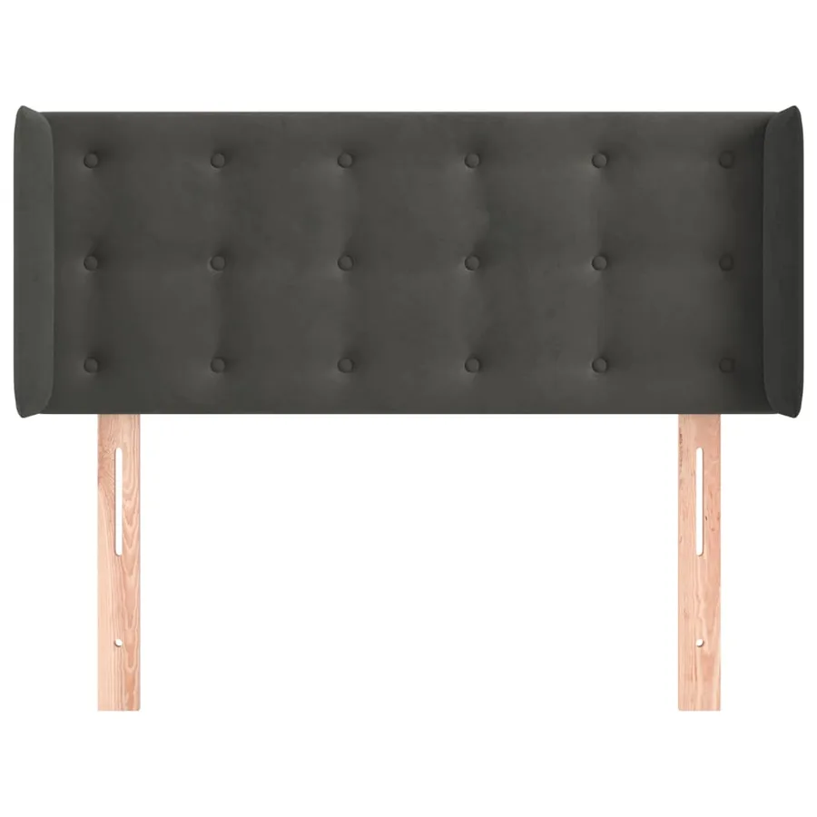 Tête de lit avec oreilles Gris foncé 83x16x78/88 cm Velours - 3