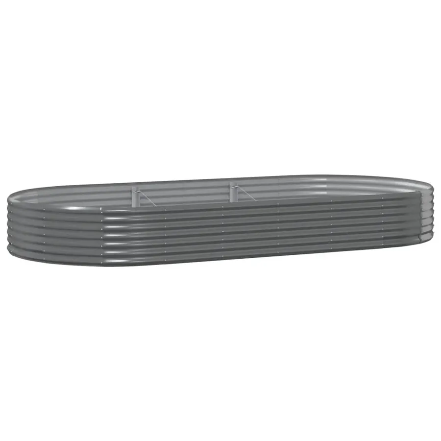 Lit surélevé de jardin Acier galvanisé 296x140x36cm gris - 2