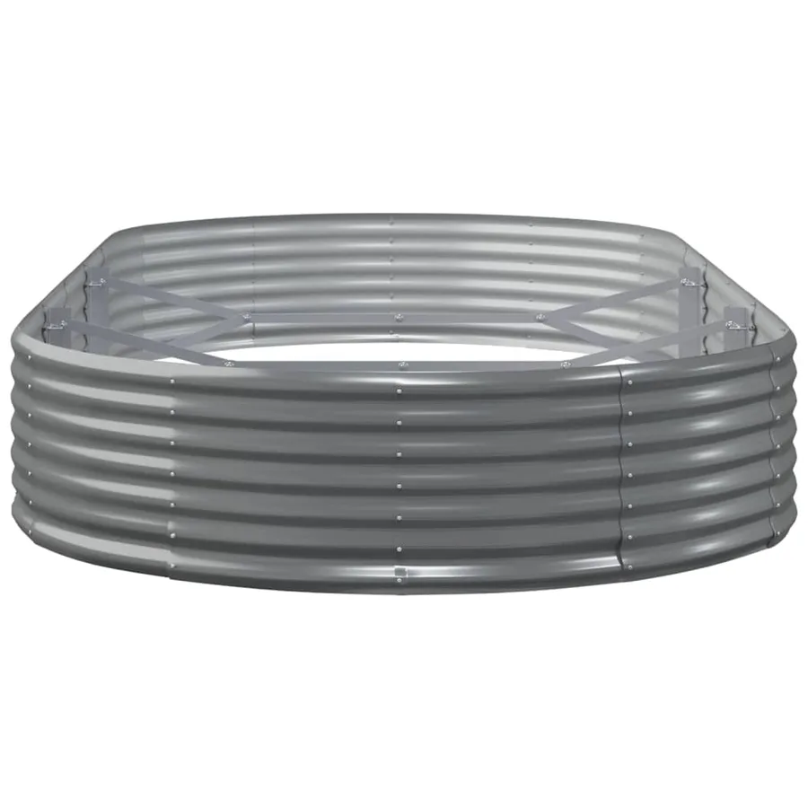 Lit surélevé de jardin Acier galvanisé 296x140x36cm gris - 4