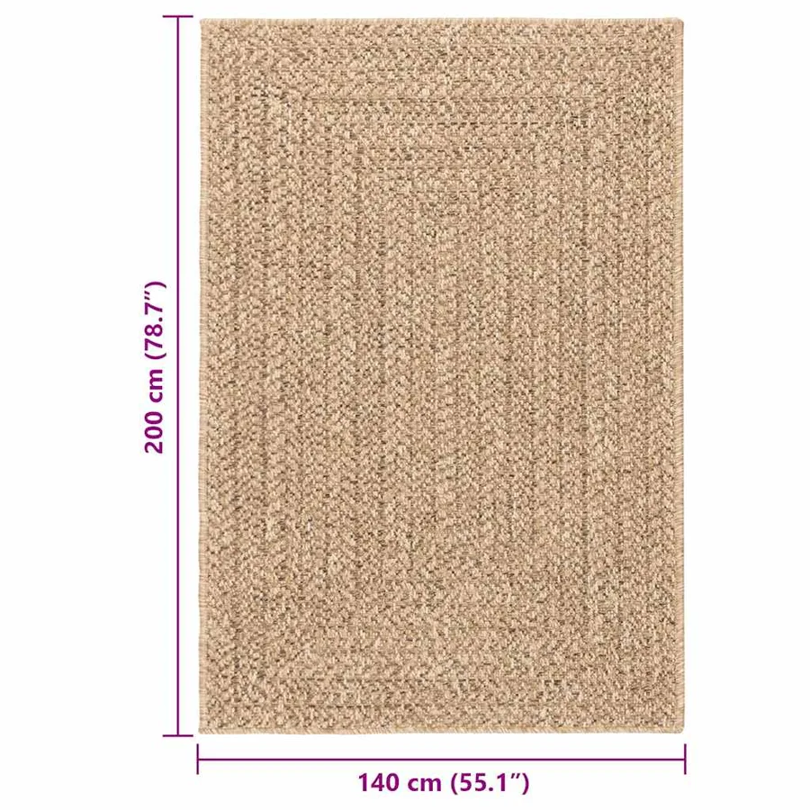Tapis ZIZUR 140x200 cm aspect de jute intérieur et extérieur - 9