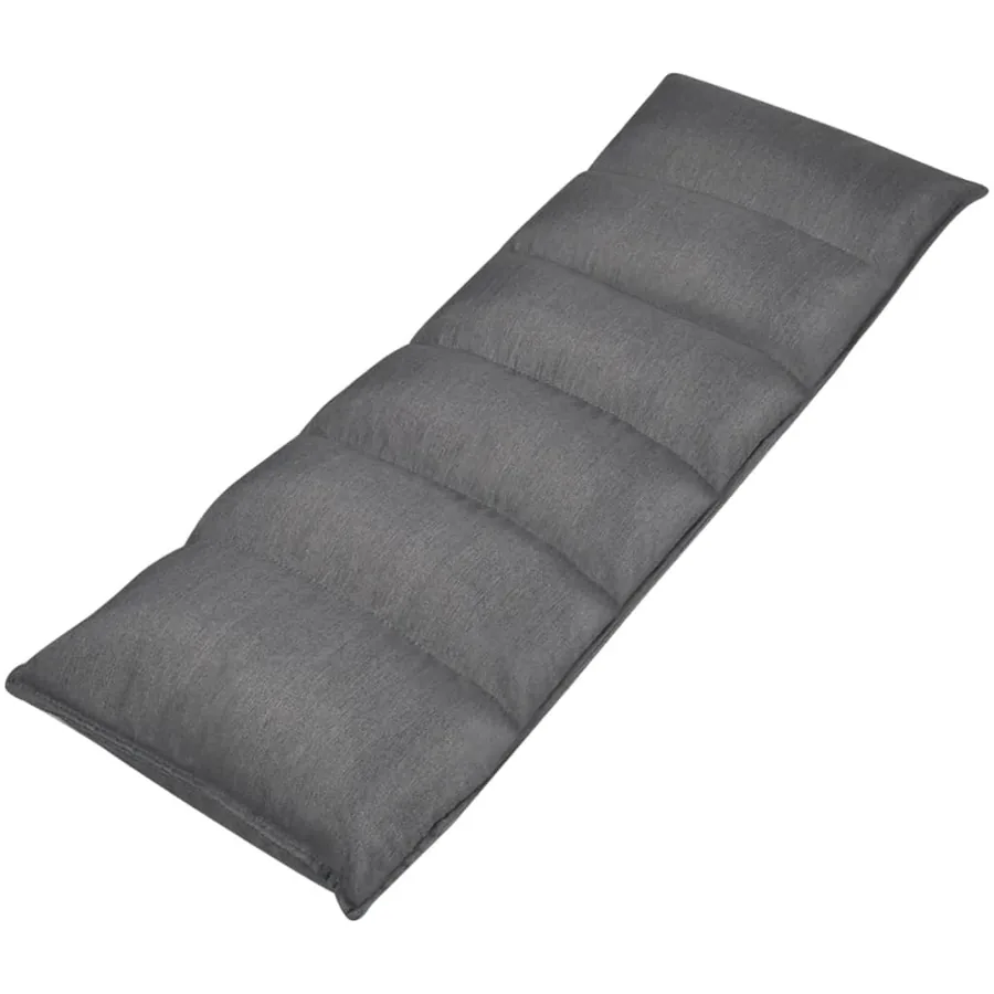 Chaise longue pliable de sol Gris Tissu - 2