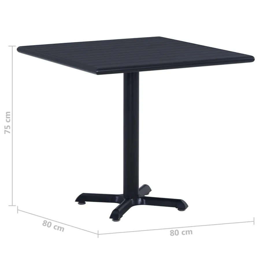 Table de jardin Noir 80x80x75 cm - 6
