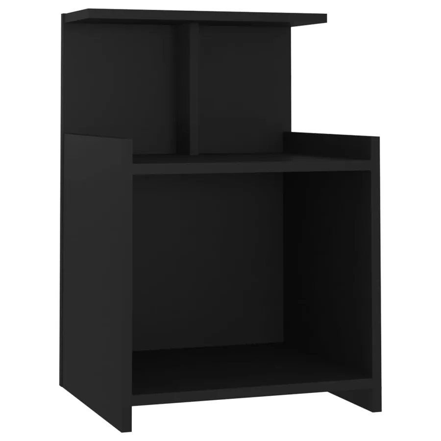 Tables de chevet 2 pcs Noir 40x35x60 cm Aggloméré - 3