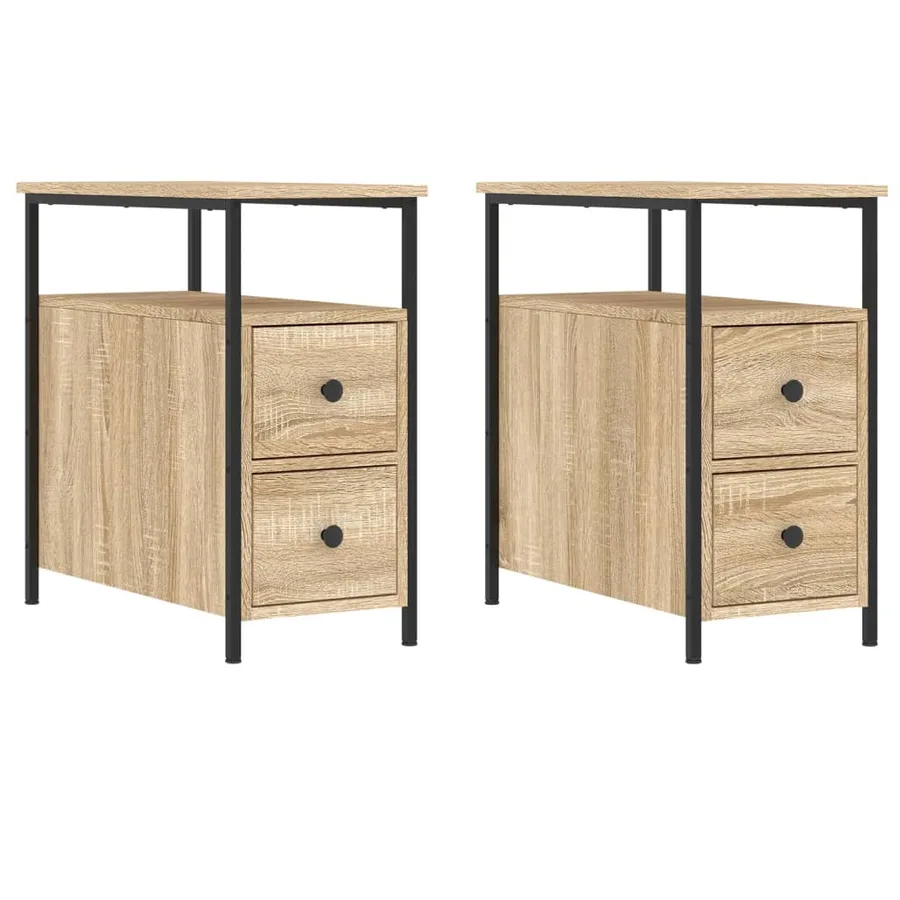 Tables de chevet 2 pcs chêne sonoma 30x60x60 cm bois ingénierie - 2