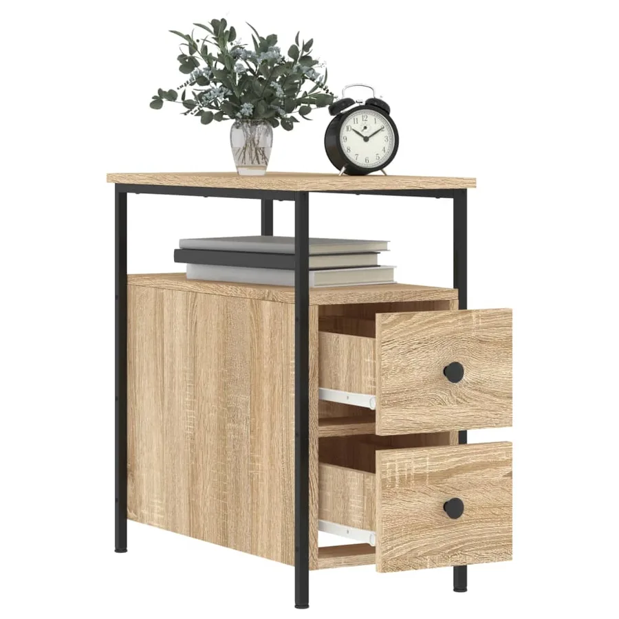 Tables de chevet 2 pcs chêne sonoma 30x60x60 cm bois ingénierie - 4