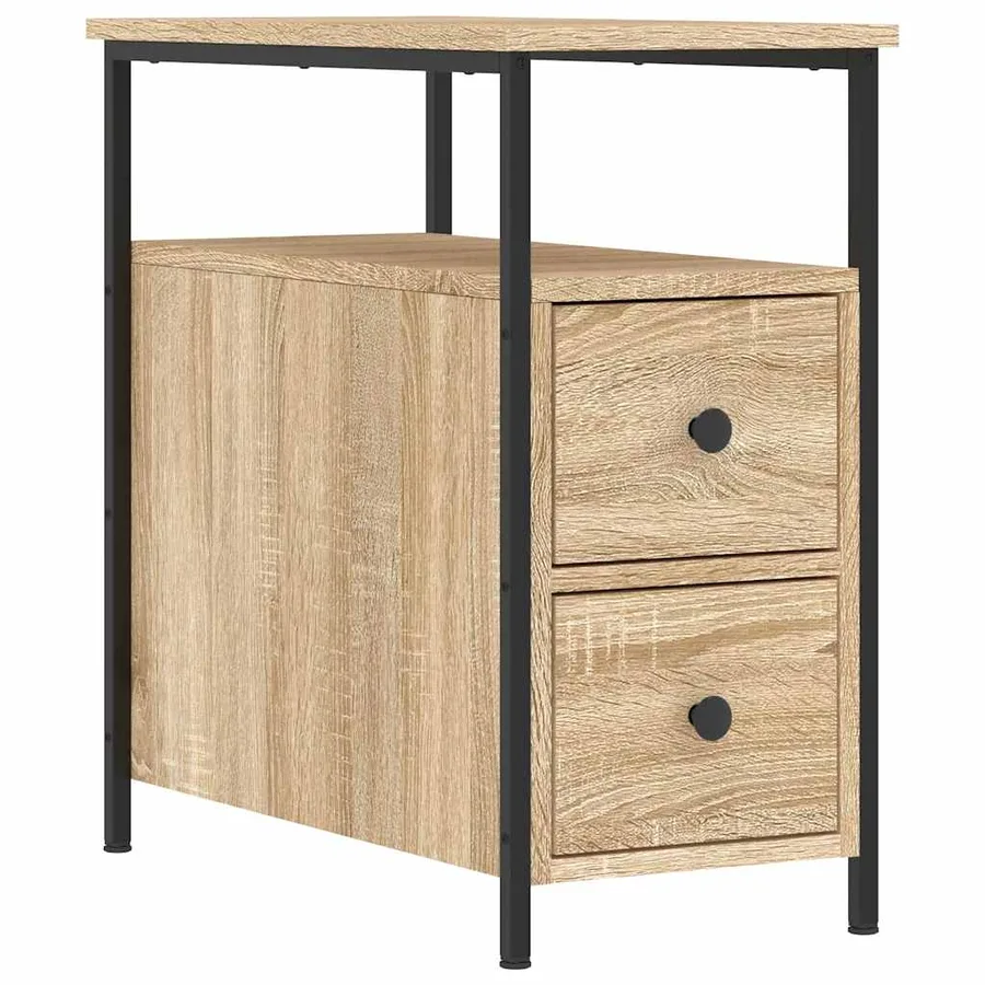 Tables de chevet 2 pcs chêne sonoma 30x60x60 cm bois ingénierie - 5