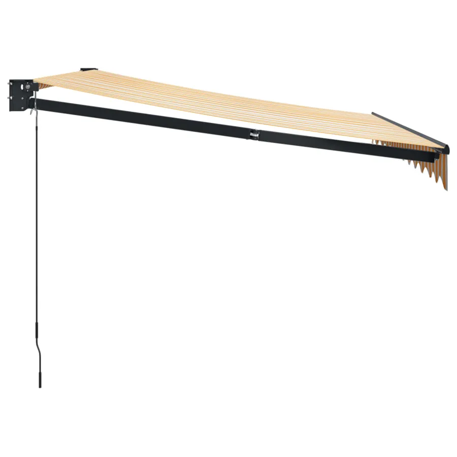 Auvent rétractable jaune et blanc 3,5x2,5 m tissu et aluminium - 4