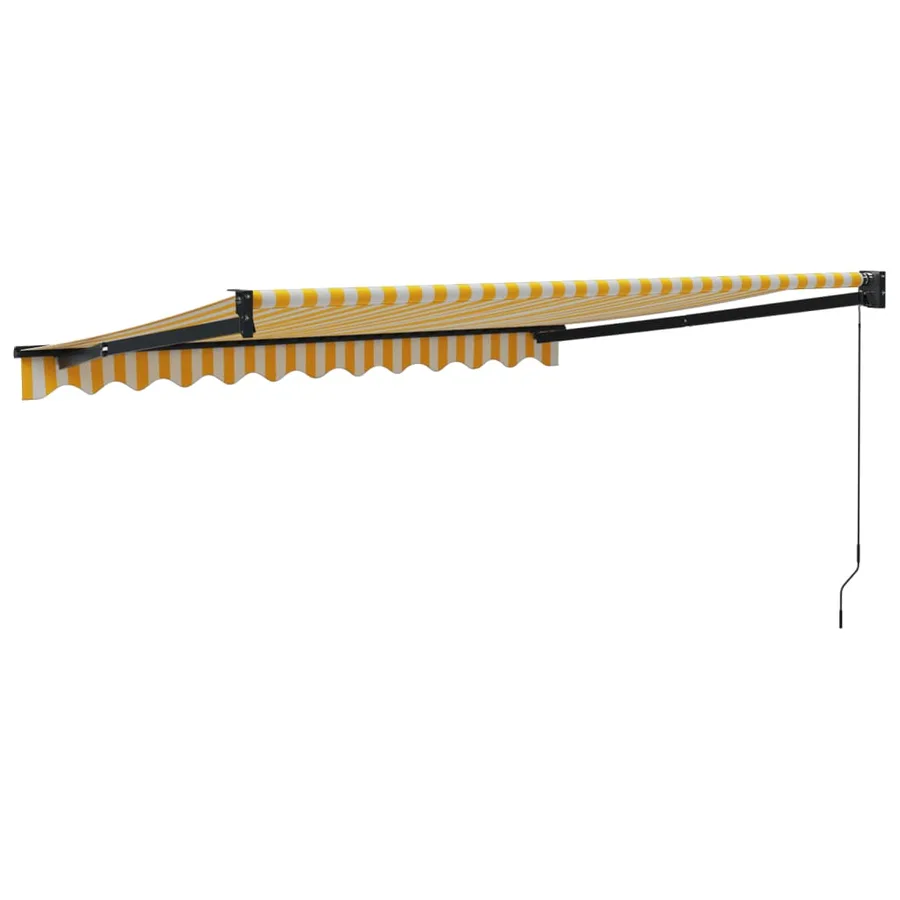 Auvent rétractable jaune et blanc 3,5x2,5 m tissu et aluminium - 5