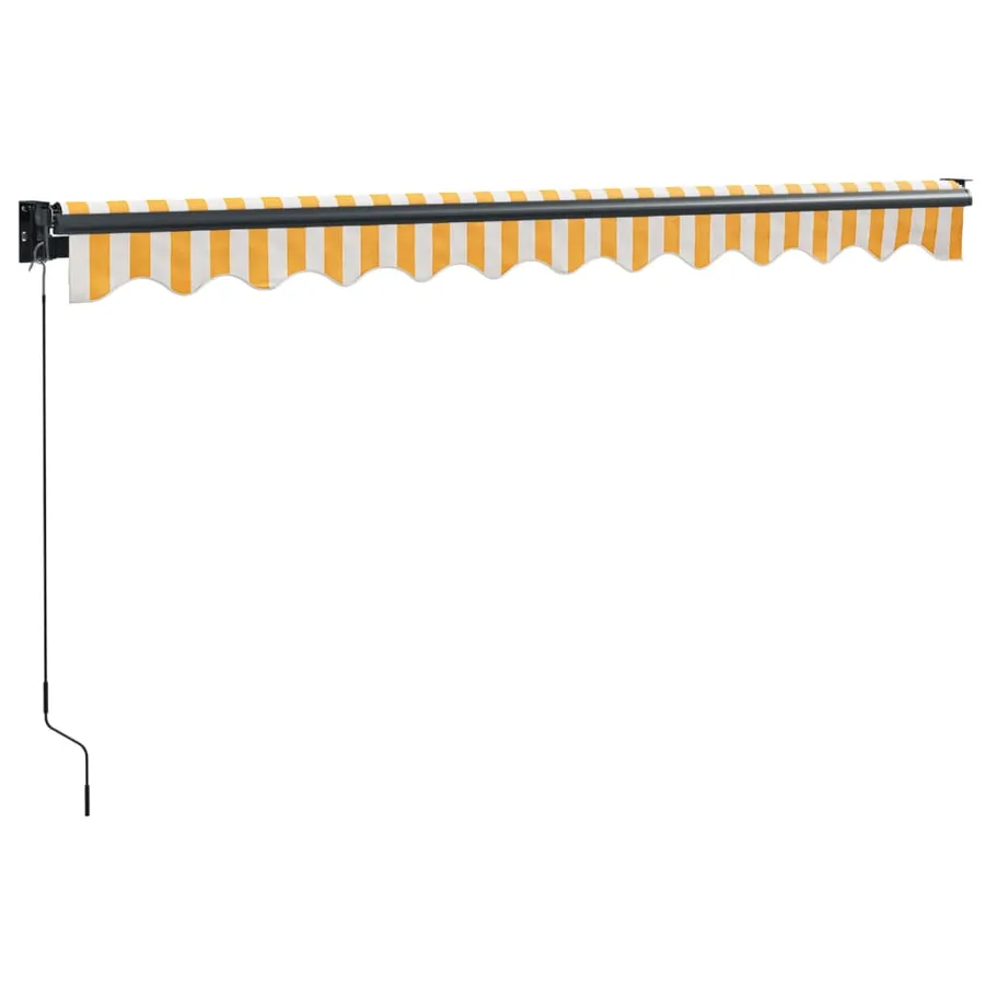 Auvent rétractable jaune et blanc 3,5x2,5 m tissu et aluminium - 6