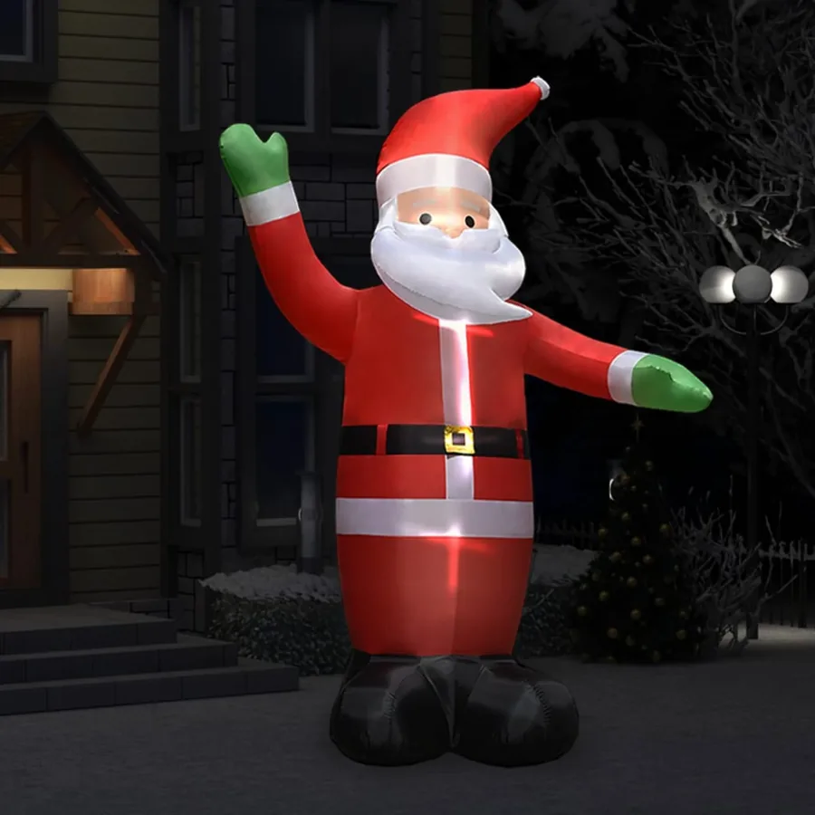 Père Noël gonflable avec LED Décoration de Noël IP44 3 m