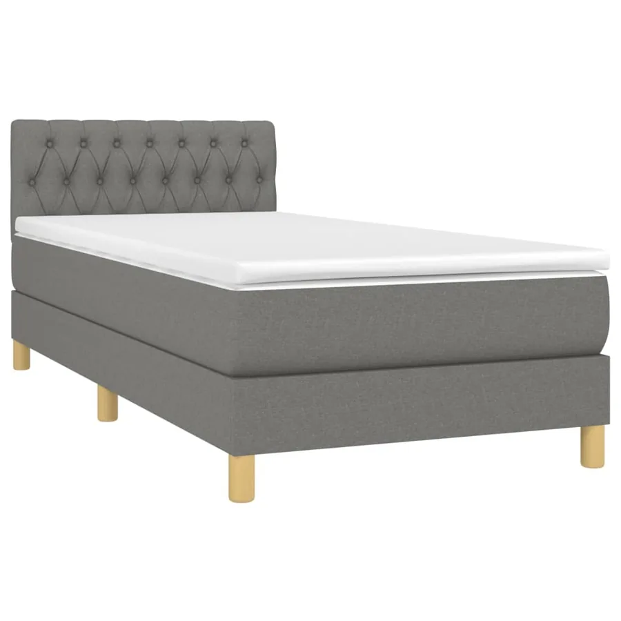 Sommier à lattes de lit avec matelas et LED Gris foncé 80x200cm - 3