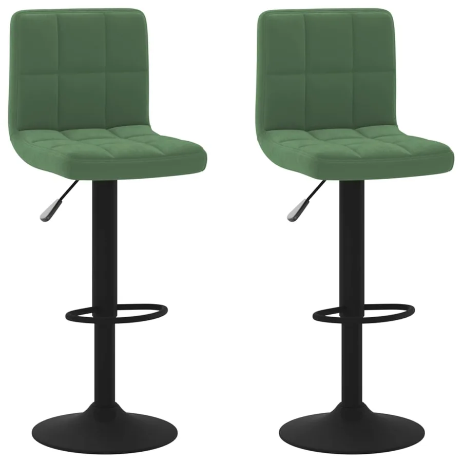 Tabourets de bar lot de 2 vert foncé velours - 2
