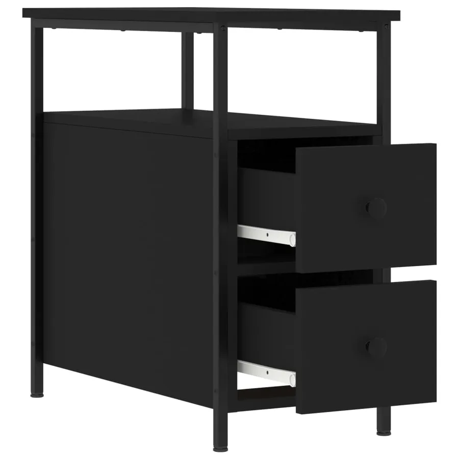 Tables de chevet 2 pcs noir 30x60x60 cm bois d’ingénierie - 7