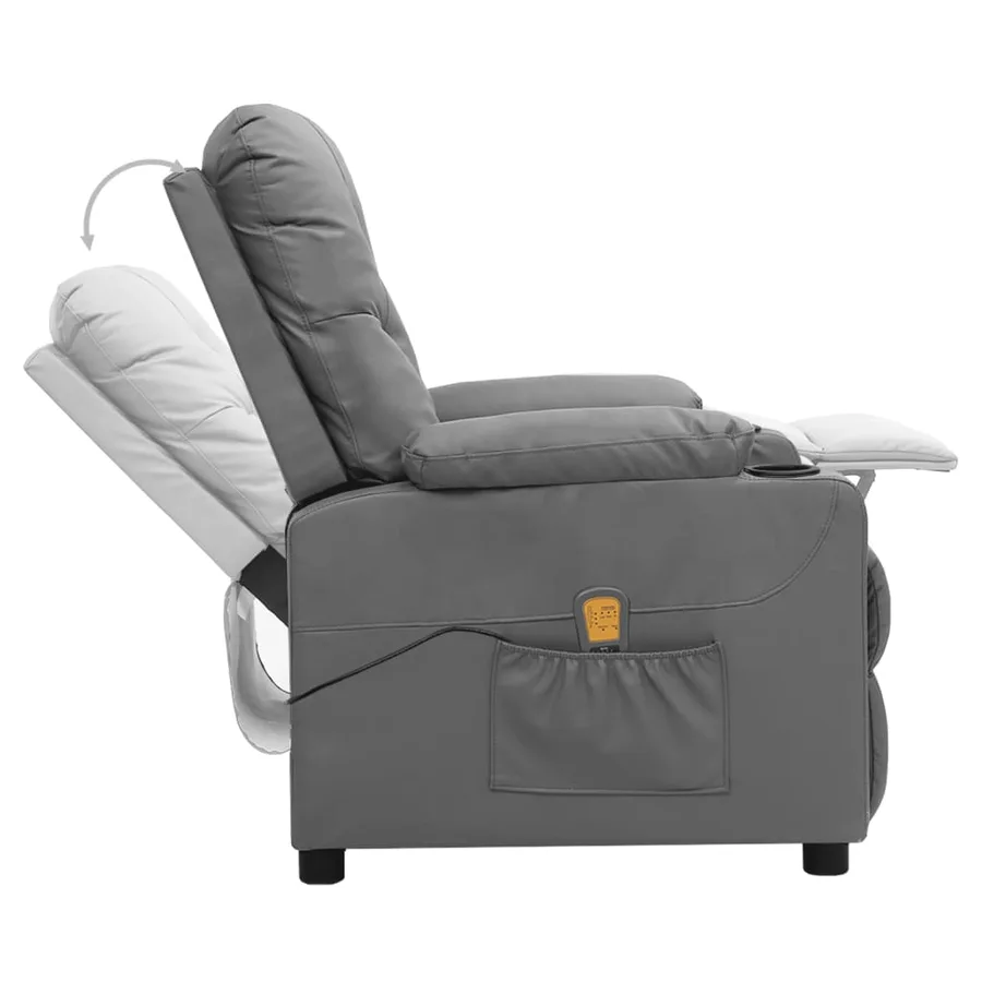 Fauteuil de massage Gris Similicuir - 4