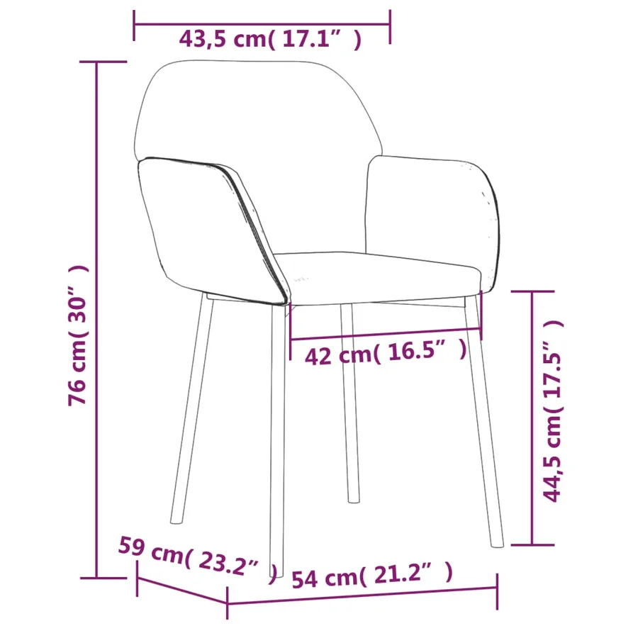 Chaises à manger lot de 2 Rose Velours - 8