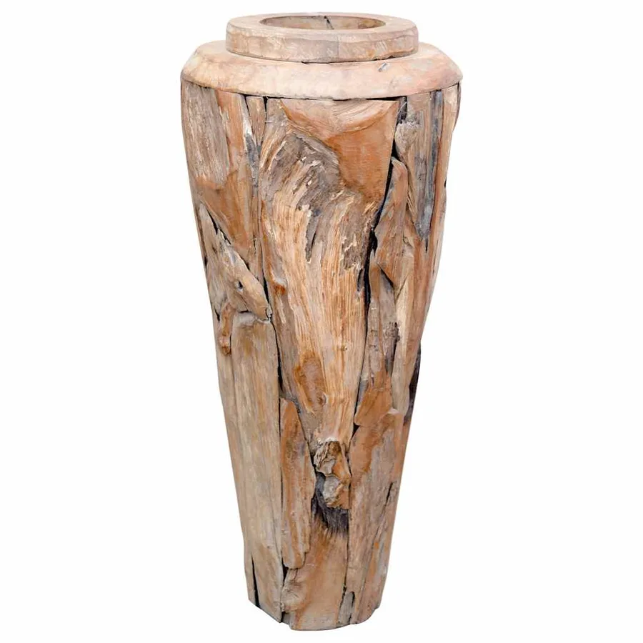 Vase de décoration 40 x 100 cm Bois de teck solide - 4