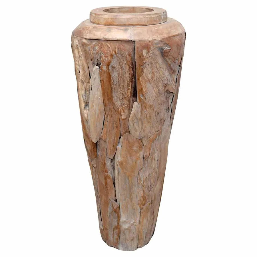 Vase de décoration 40 x 100 cm Bois de teck solide - 5