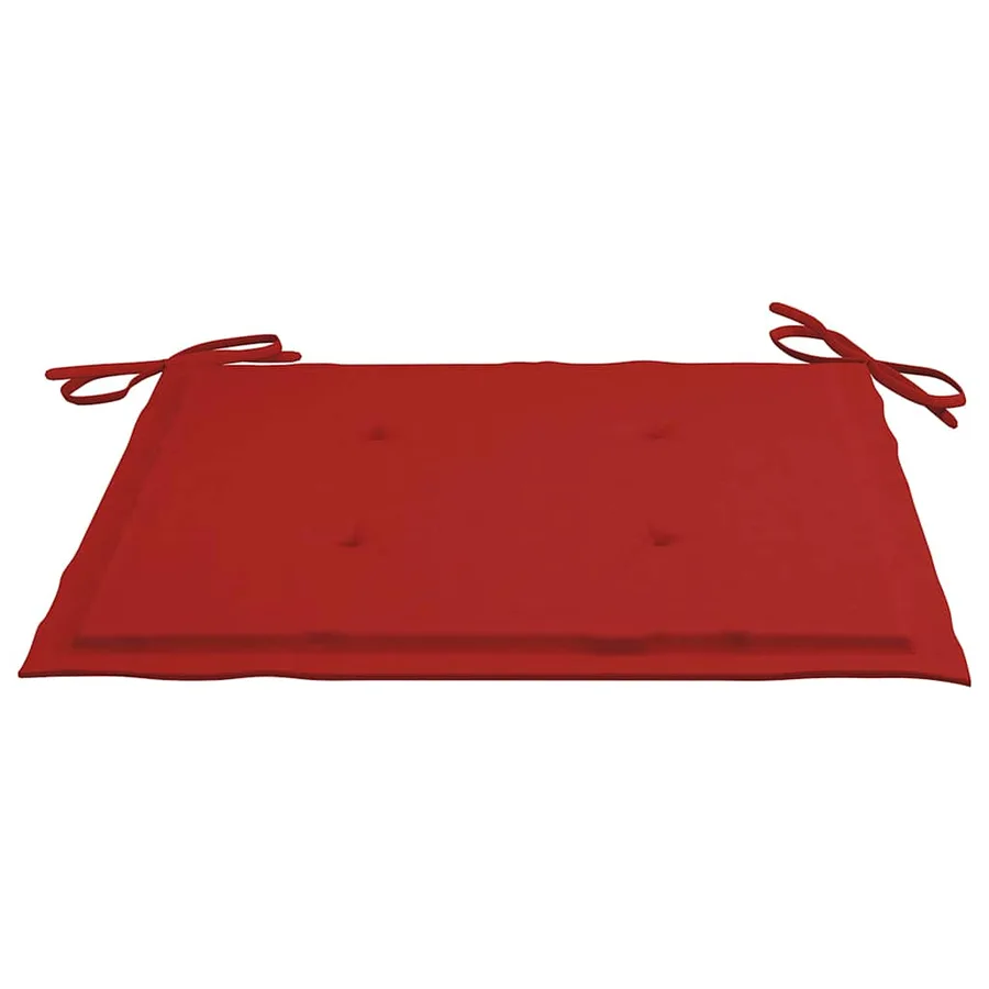 Chaises de jardin et coussins rouge lot de 8 Bois teck massif - 8