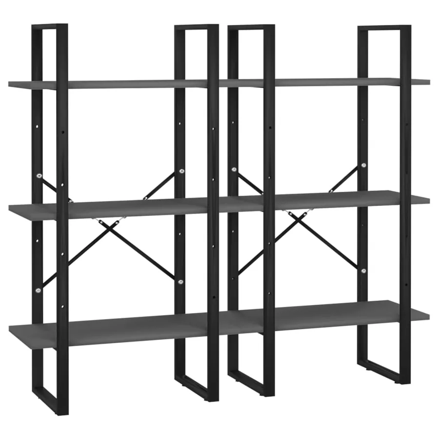 Étagère de rangement Gris 60x30x210 cm Bois d'ingénierie - 3