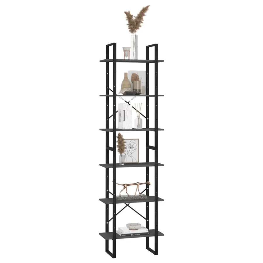 Étagère de rangement Gris 60x30x210 cm Bois d'ingénierie - 7