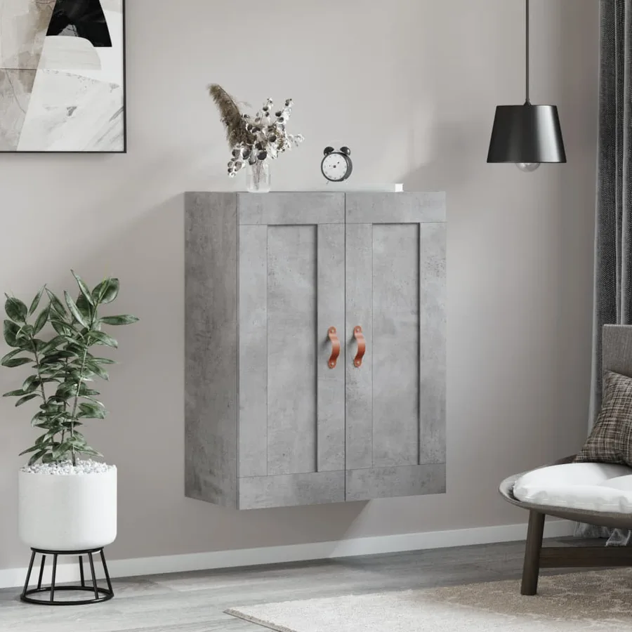 Armoire murale gris béton 69,5x34x90 cm bois d'ingénierie - 3