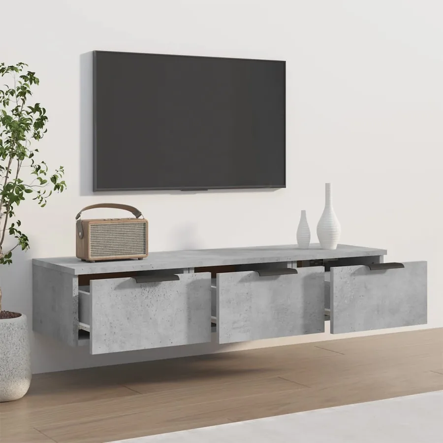 Armoire murale Gris béton 102x30x20 cm Bois d'ingénierie - 3