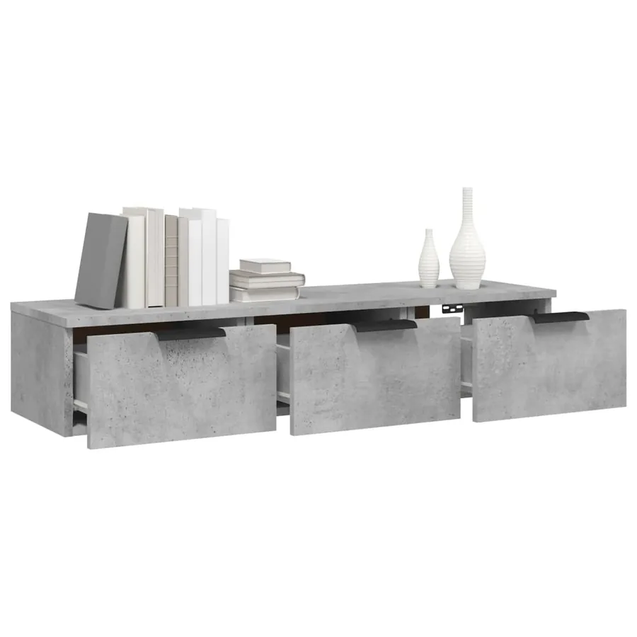 Armoire murale Gris béton 102x30x20 cm Bois d'ingénierie - 4