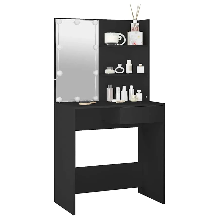 Coiffeuse avec LED noir 74,5x40x141 cm - 5