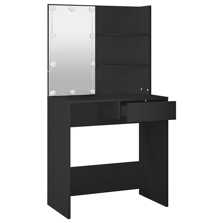 Coiffeuse avec LED noir 74,5x40x141 cm - 7