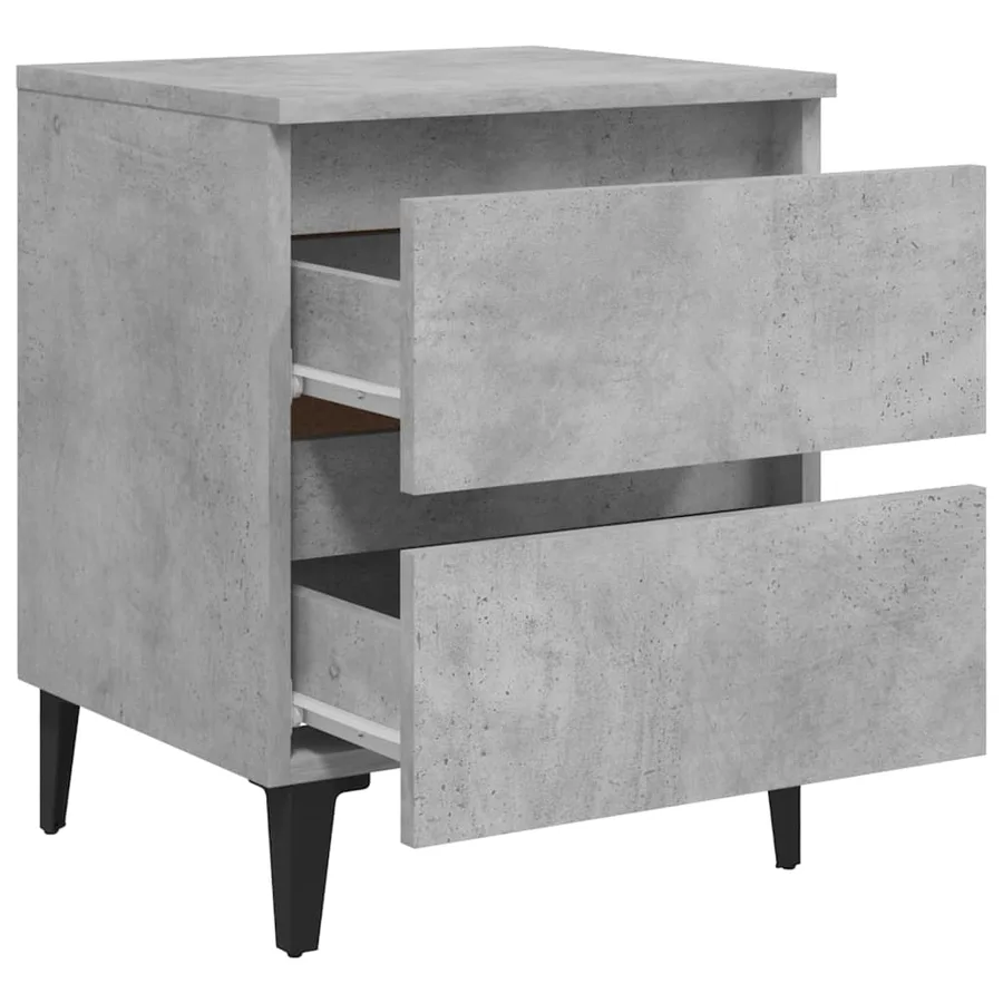 Tables de chevet 2 pcs gris béton 40x35x50 cm bois d'ingénierie - 6
