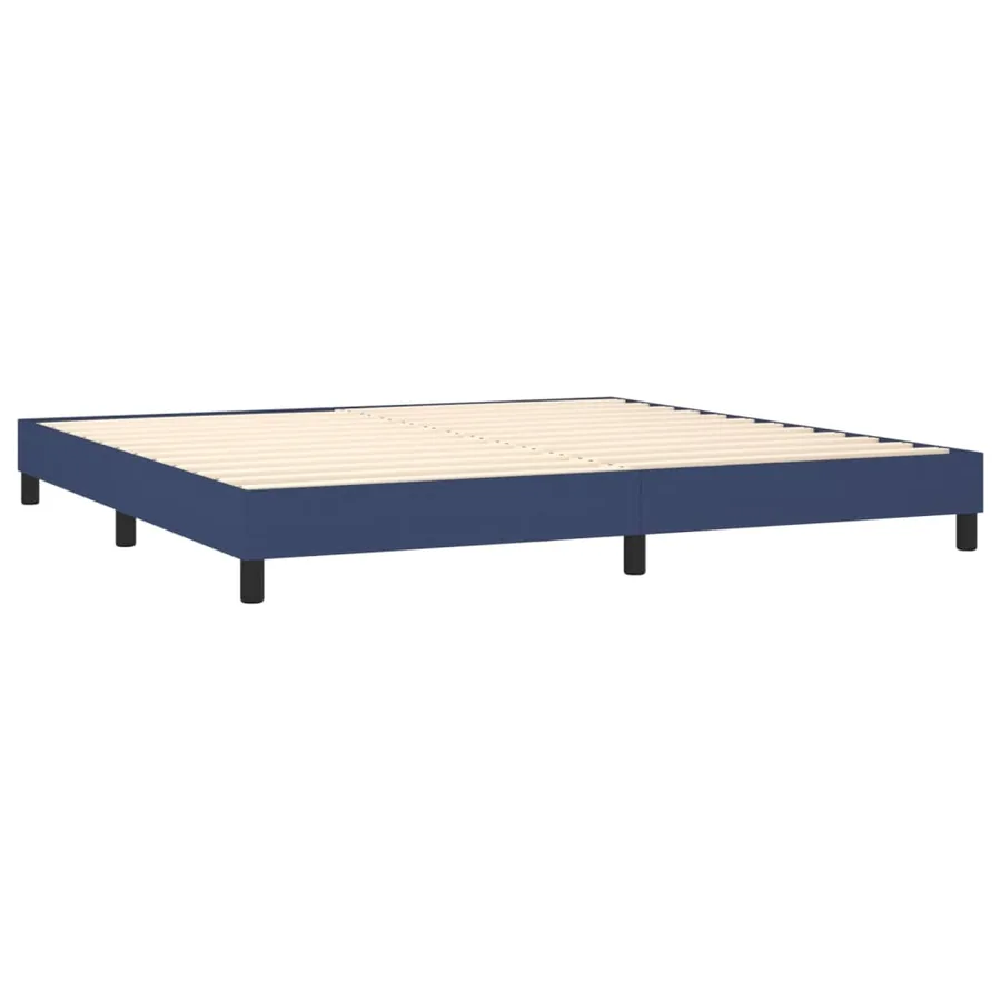 Sommier à lattes de lit avec matelas Bleu 200x200 cm Tissu - 6