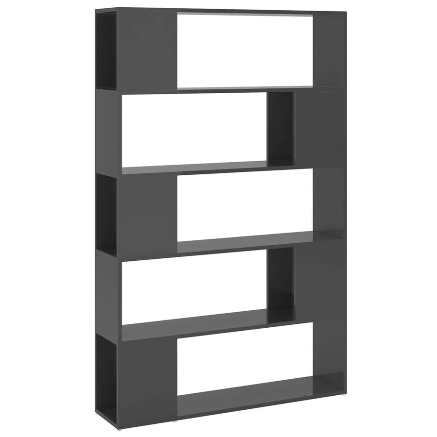 Bibliothèque/Séparateur de pièce Gris brillant Bois ingénierie - 2