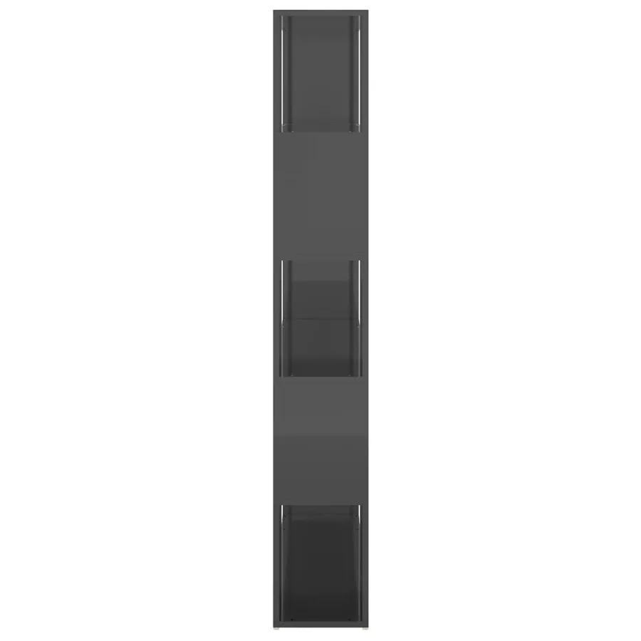 Bibliothèque/Séparateur de pièce Gris brillant Bois ingénierie - 4