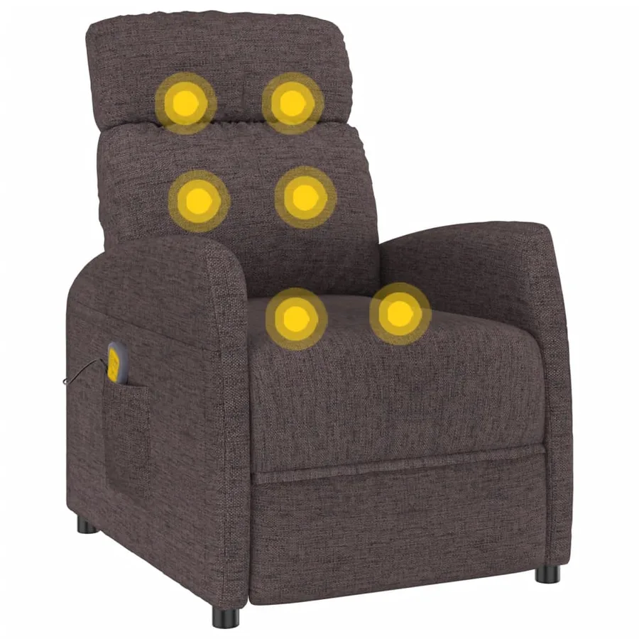 Fauteuil de massage Marron foncé Tissu - 6