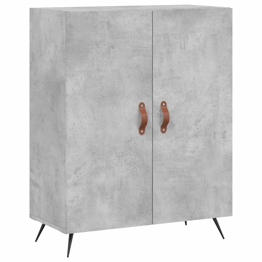 Buffet haut Gris béton 69,5x34x180 cm Bois d'ingénierie - 7