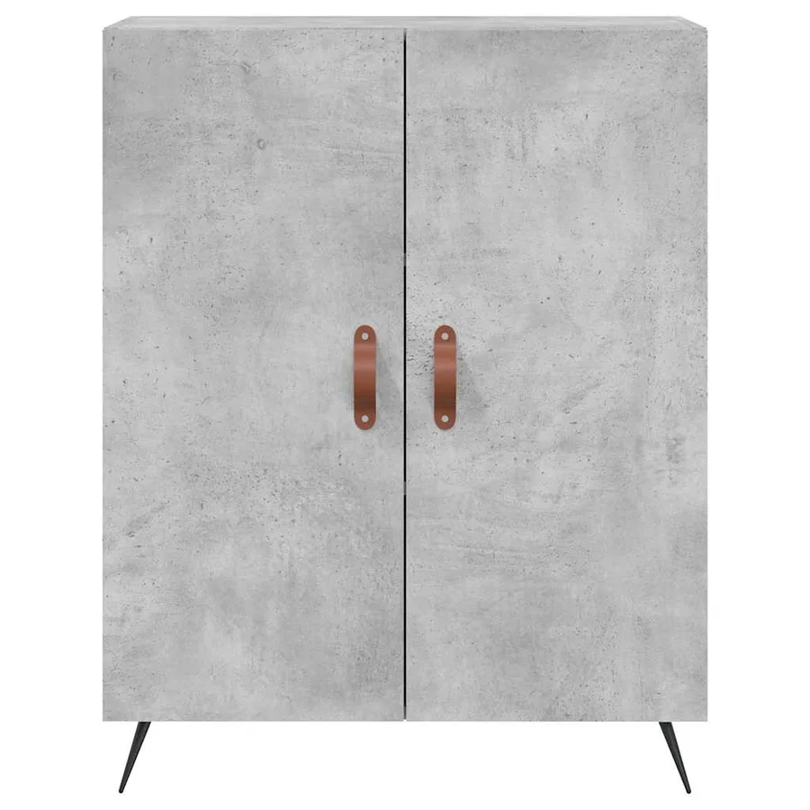 Buffet haut Gris béton 69,5x34x180 cm Bois d'ingénierie - 8