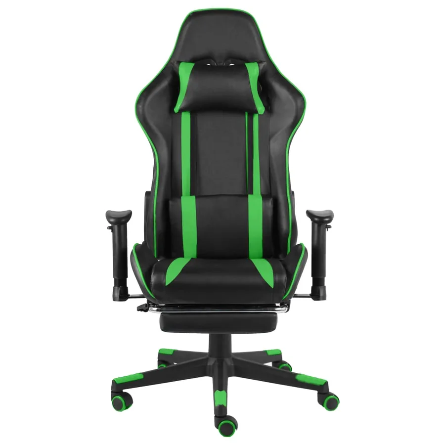 Chaise de jeu pivotante avec repose-pied Vert PVC - 2