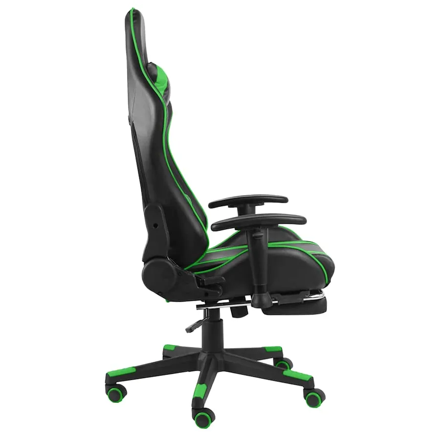 Chaise de jeu pivotante avec repose-pied Vert PVC - 3