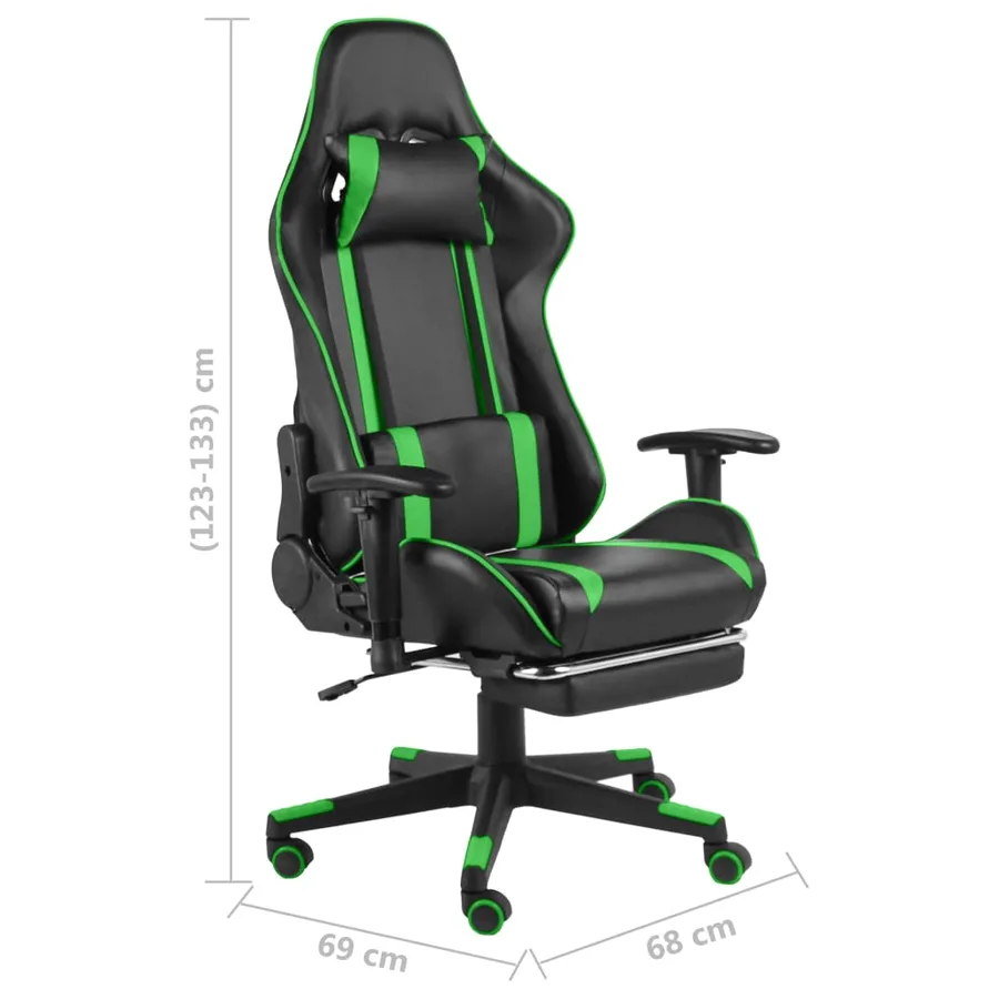 Chaise de jeu pivotante avec repose-pied Vert PVC - 9