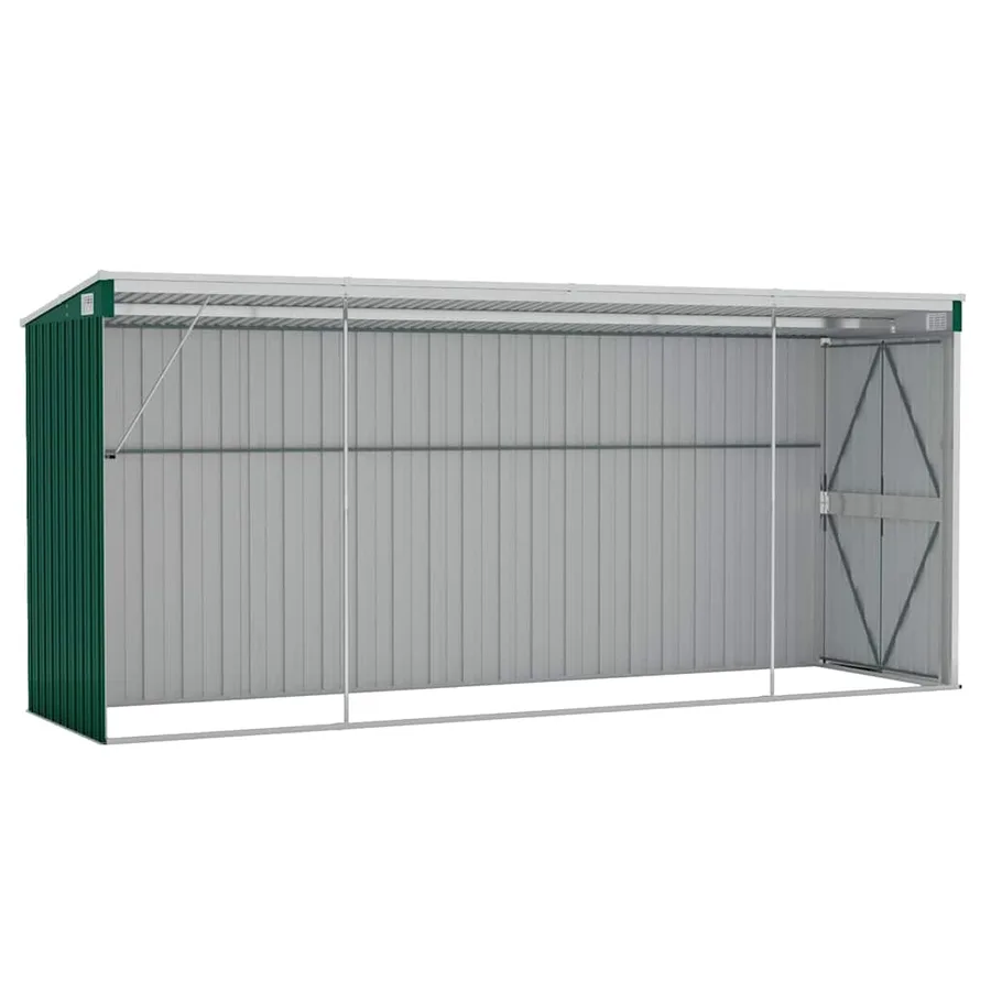 Abri de jardin mural Vert 118x382x178 cm Acier galvanisé - 6